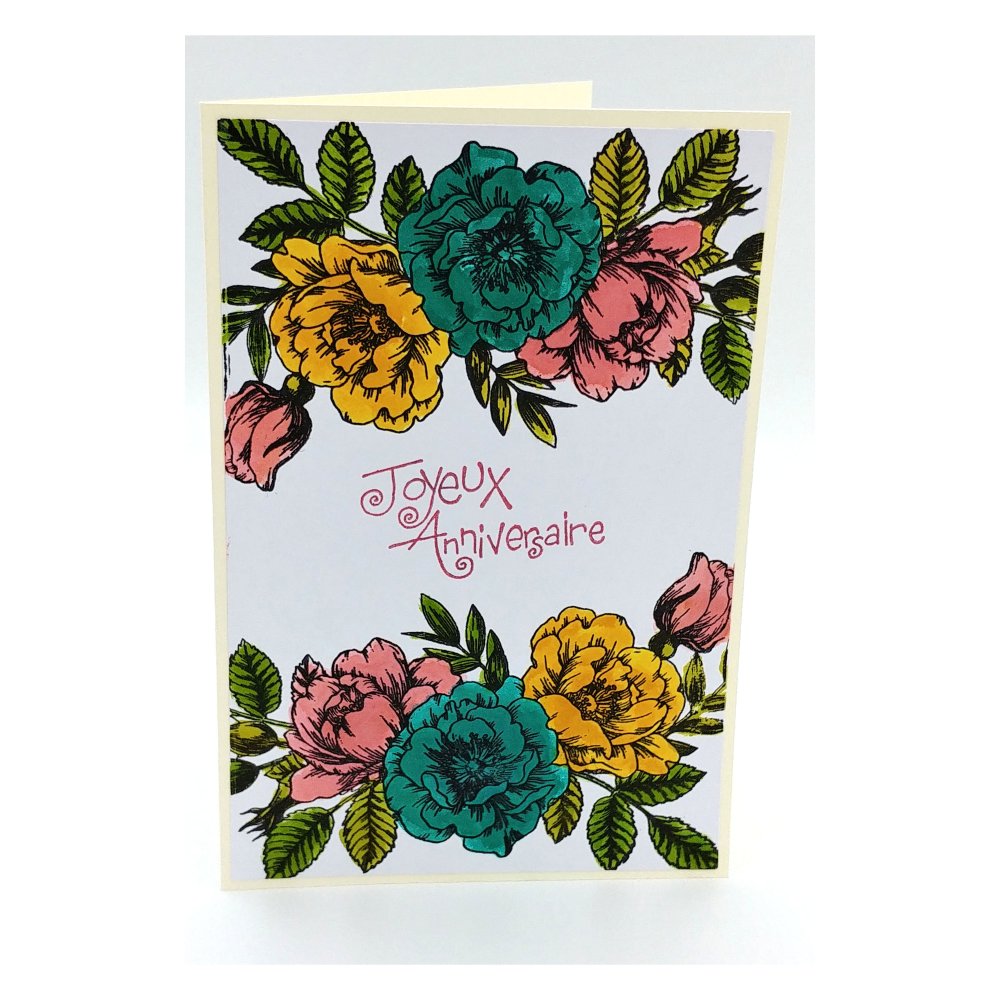 Jolie Carte Anniversaire Carte De Voeux De Fleurs Originale Double Unique Un Grand Marche