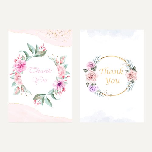 10 cartes remerciement, thank you card, birthday thank you card