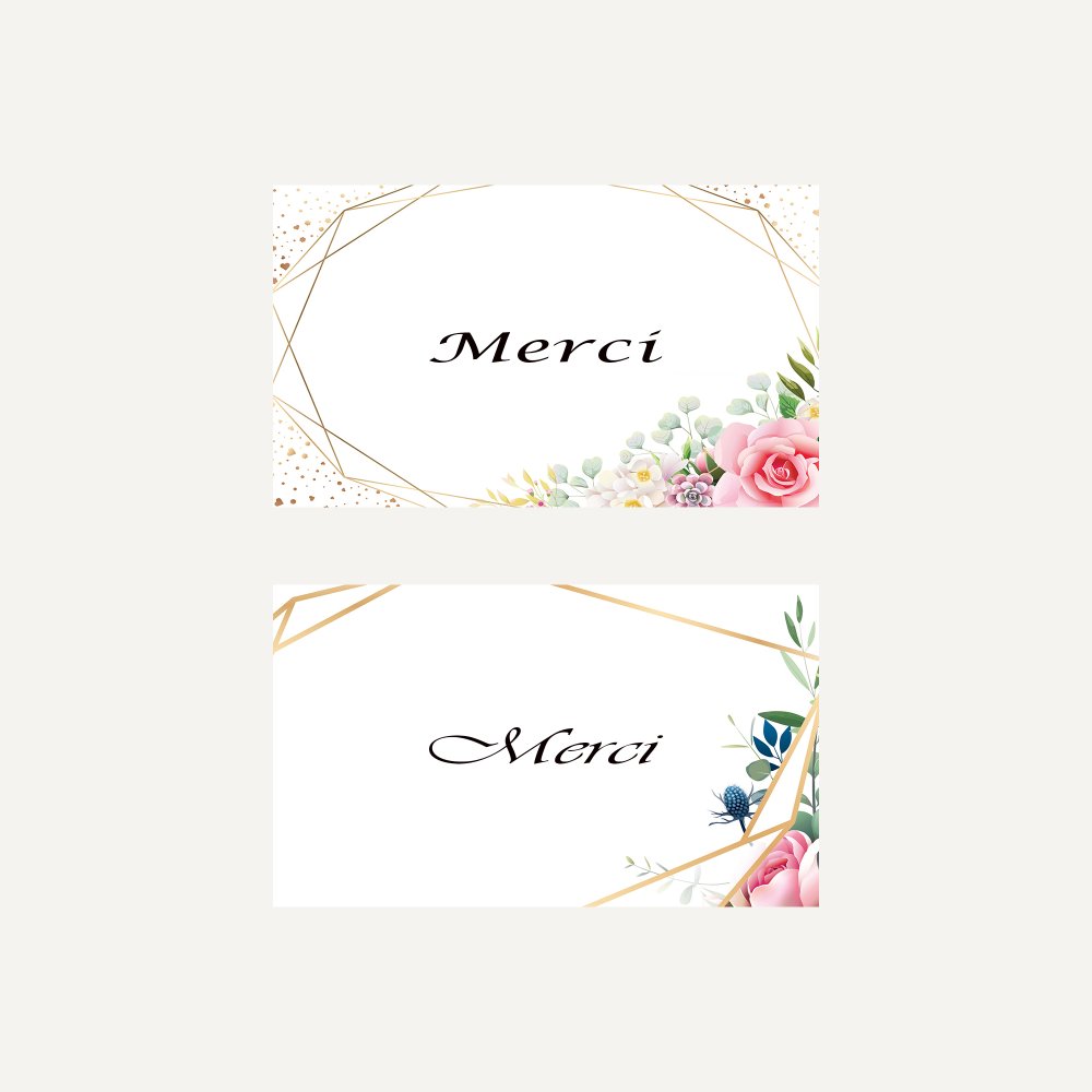 Carte Merci En Francais Carte Remerciement Mariage Anniversaire Bapteme Lot De 10 Cartes Un Grand Marche