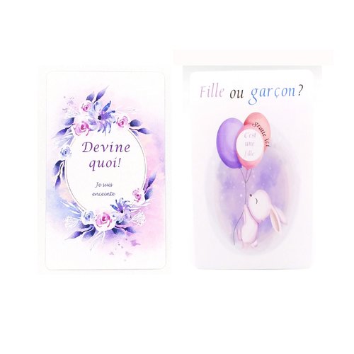 Lot De 2 Cartes A Gratter Annonce Grossesse Sexe Bebe Naissance Cartes Personnalisables Un Grand Marche