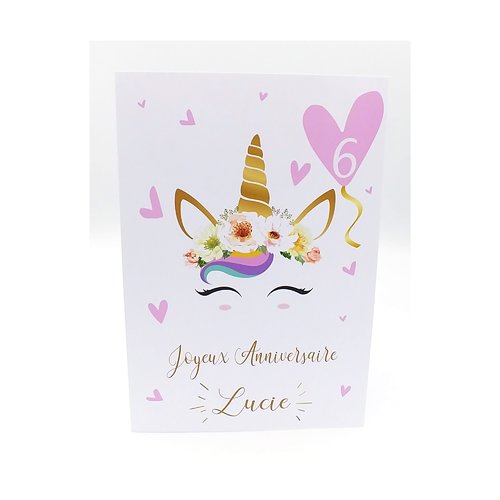 Carte Anniversaire Fille Carte Anniversaire Licorne Carte Licorne Un Grand Marche