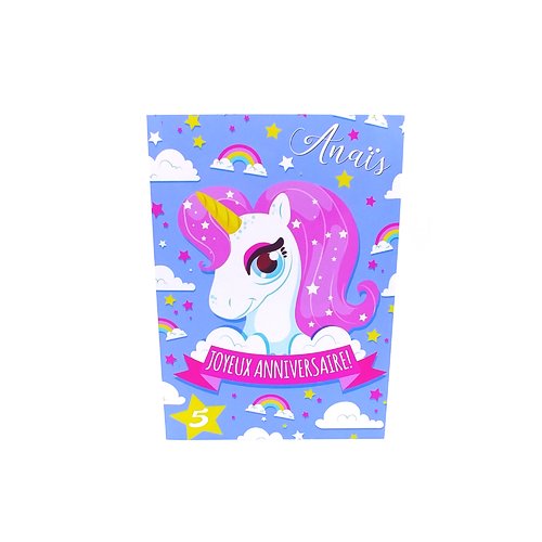 Carte anniversaire fille, carte anniversaire licorne, carte licorne