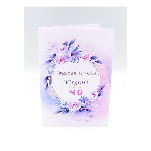 Carte Anniversaire A Personnaliser Age Prenom Pour Femme Enfant Mamie Cadeau Pour Maman Sur Papier Brillant Avec Enveloppe Un Grand Marche