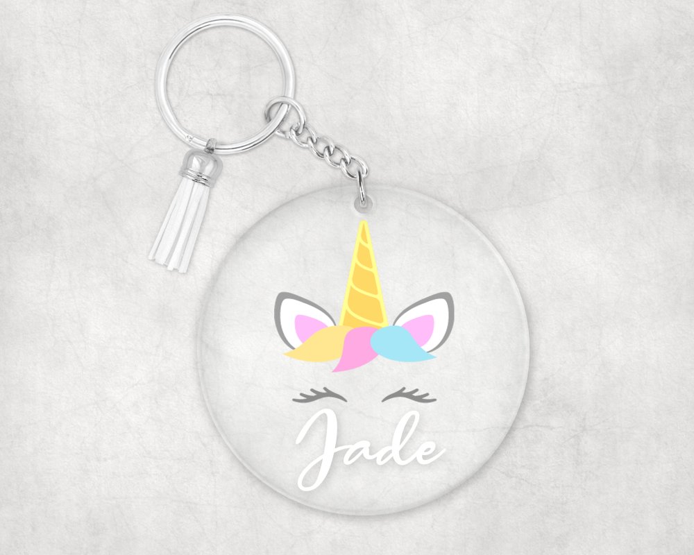 Porte Cle Fille Motif Licorne A Personnalise Cadeau Anniversaire Fille Femme Un Grand Marche