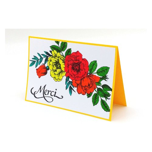 Carte De Remerciement Florale Thanks Card With Flower Carte De Remerciement De Mariage Vierge A L Interieur Carte Aquarelle Un Grand Marche