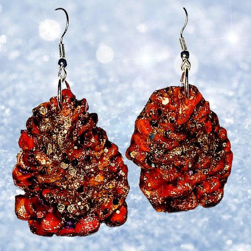 Boucles d'oreilles pommes de pin