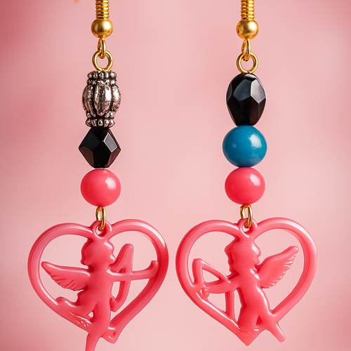 Boucles d'oreilles cupides colorés