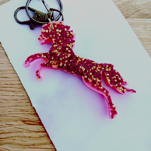 Porte clef pégase scintillant