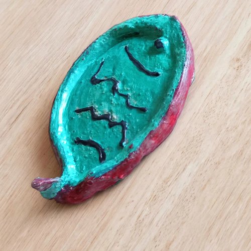 Vide-poche poisson turquoise - coupelle décorative fait main - porte bijoux