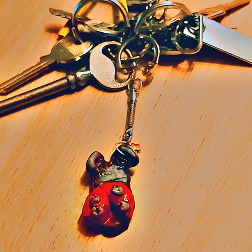 Porte clef coccinelle