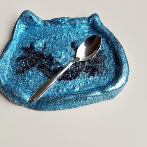 Repose-cuillère "petit chat" – artisanal & scintillant