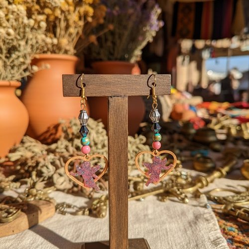 Boucles d'oreilles "cupidon romantique" – messager de l'amour