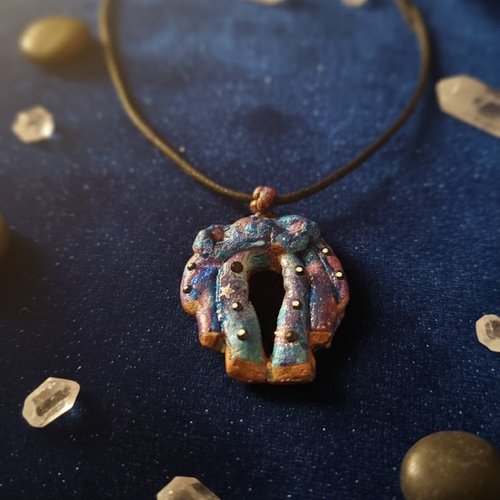 Collier "fer à cheval arc-en-ciel" – porte-bonheur coloré & étoilé