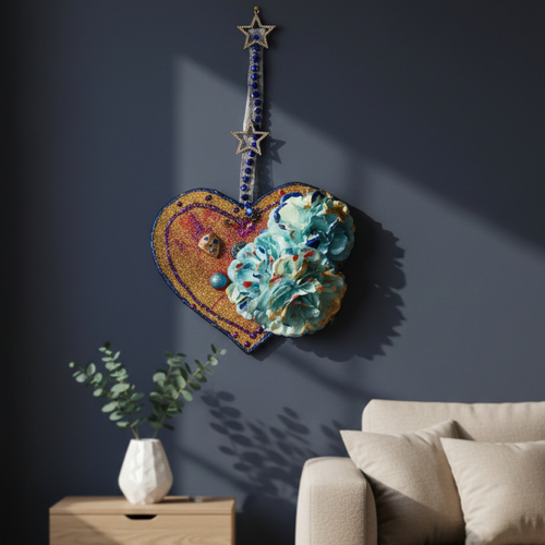 Cœur céleste : une suspension murale unique et poétique.