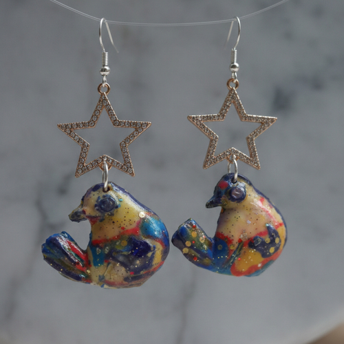 Boucles d'oreilles "pingouins stellaires"
