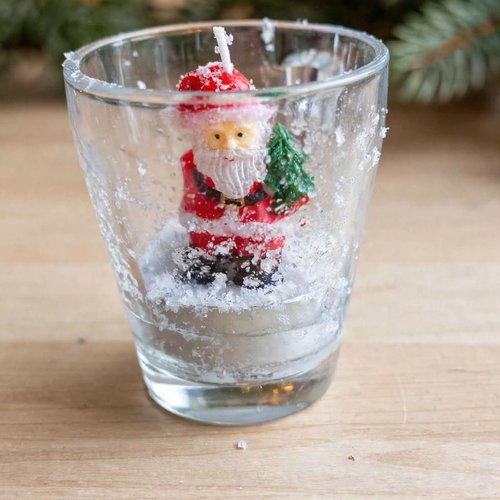Photophore de noël fait main - père noël - verre résine