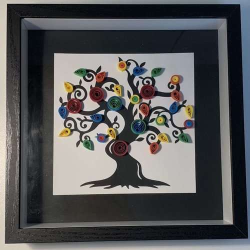 Kit diy création en quilling arbre de vie multicolore
