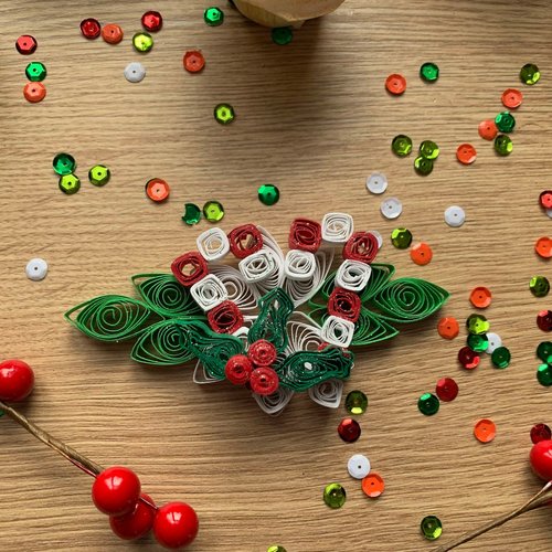 Décoration de noël en quilling sucre d'orge