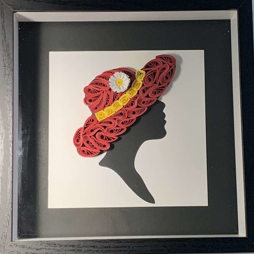 Kit diy création en quilling femme au chapeau