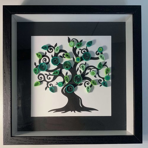Kit diy création en quilling arbre de vie vert