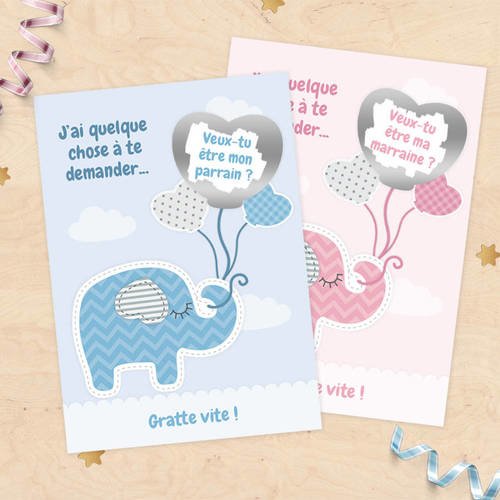 Carte A Gratter Demande De Parrain Marraine Cadeaux Parrain Et Marraine Pour Bapteme Un Grand Marche