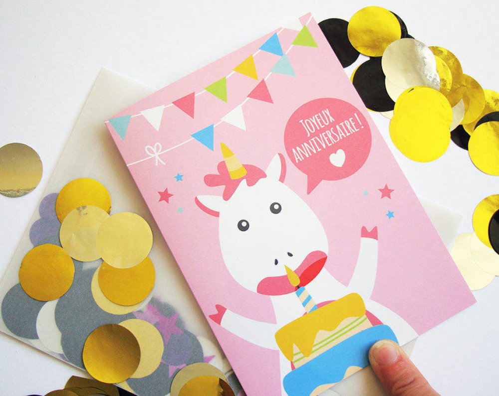 Carte D Anniversaire Licorne Joyeux Anniversaire Un Grand Marche