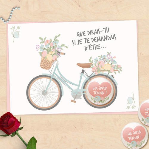 Carte Badge Cadeaux Demande Temoin De Mariage Super Temoin Demoiselle D Honneur Un Grand Marche