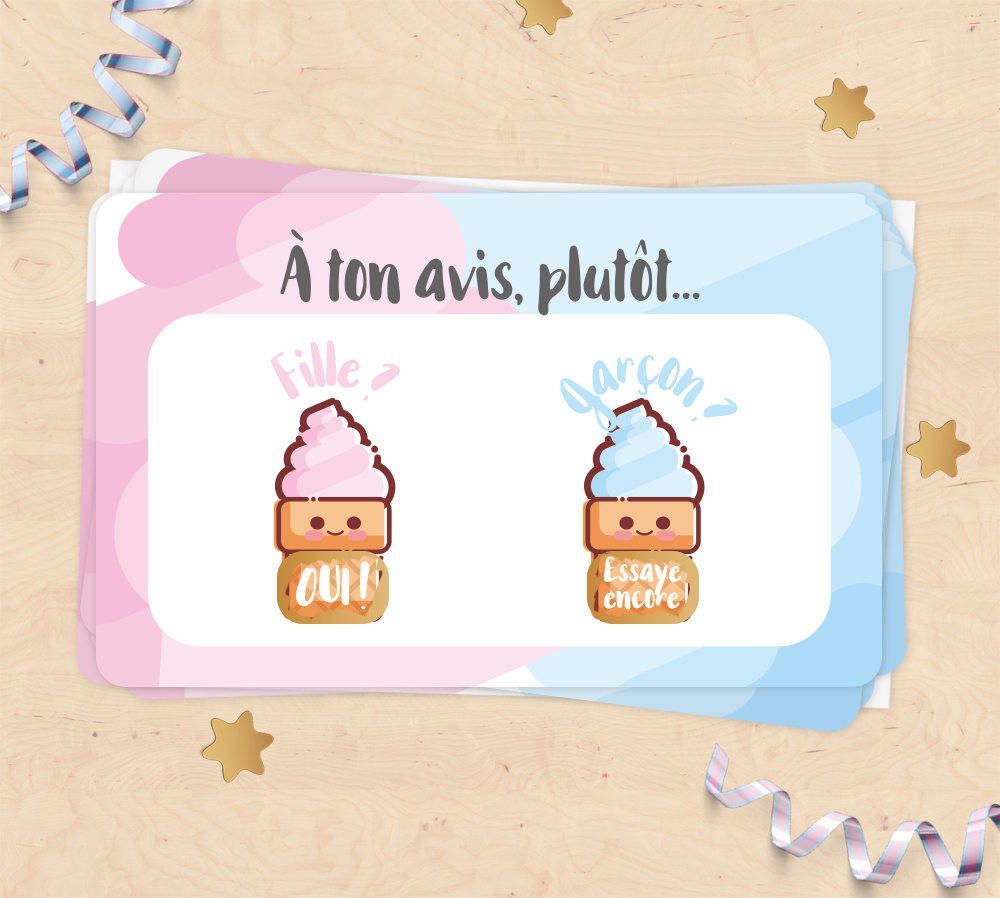 Mini Carte A Gratter Annonce Grossesse Sexe Du Bebe Fille Ou Garcon Un Grand Marche