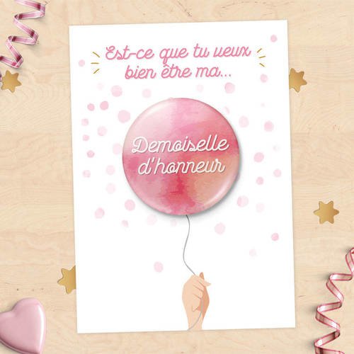 Carte Badge Demande De Temoin Demoiselle D Honneur Pour Mariage Un Grand Marche