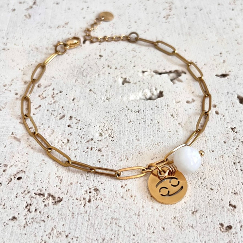Bracelet cancer pierres naturelles femme