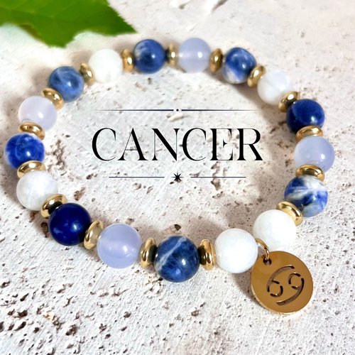 Bracelet cancer pierres naturelles femme