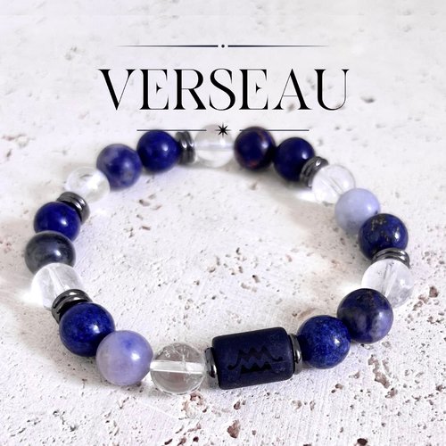 Bracelet verseau homme pierres naturelles