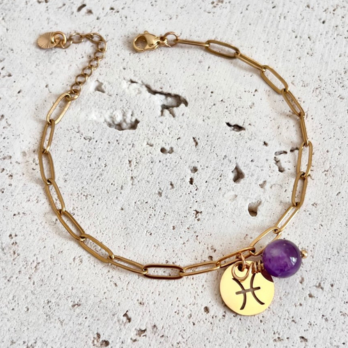 Bracelet poissons pierres naturelles femme