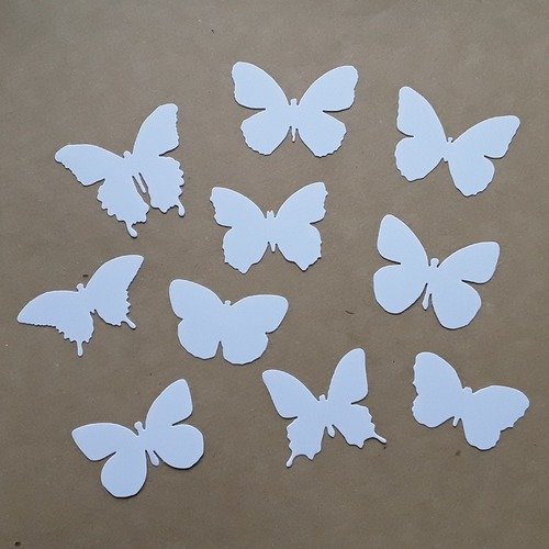 Découpes papillons en papier blanc, lot de 10, déco mariage - Un grand  marché