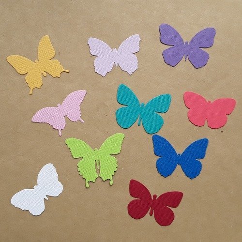 Découpes papillons en papier, lot de 10