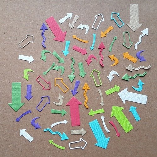 Découpes flèches en papier : lot de 100 flèches aléatoires, variées 