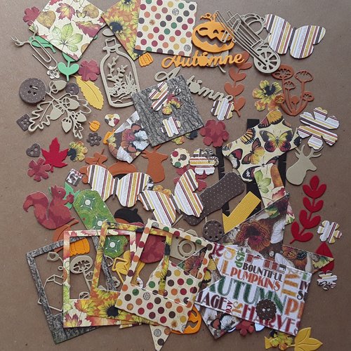 100 découpes en papier, scrapbooking, thème automne (n°5)