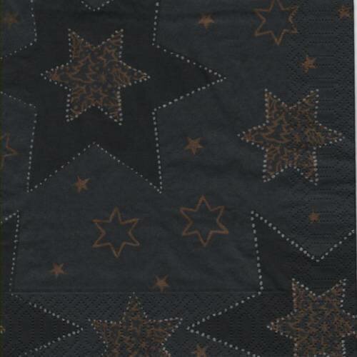 Serviette en papier de noel, étoiles féériques, 33x33cm 