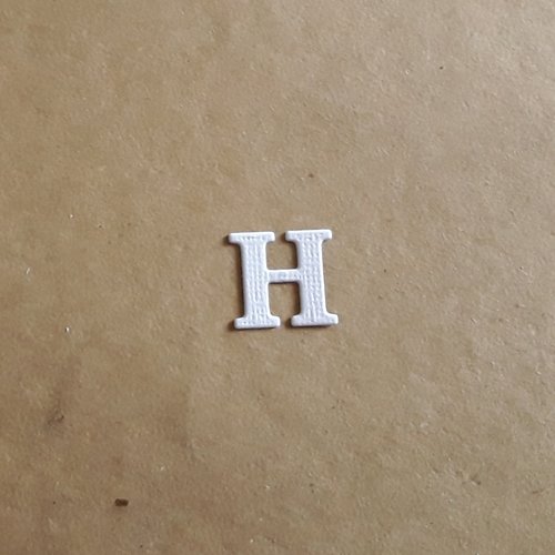 Découpe lettre majuscule alphabet en papier, lettre h,  1,7 cm 
