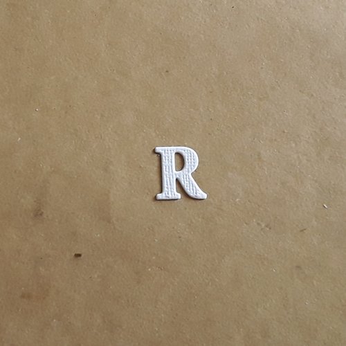 Découpe lettre majuscule alphabet en papier, lettre r,  1,7 cm 