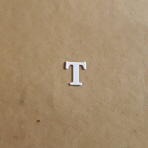 Découpe lettre majuscule alphabet en papier, lettre t,  1,7 cm 
