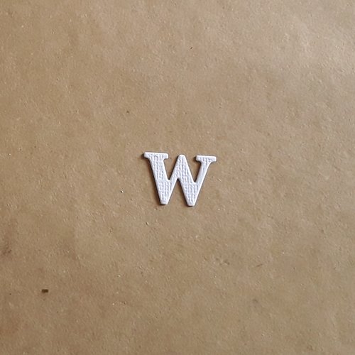 Découpe lettre majuscule alphabet en papier, lettre w,  1,7 cm 