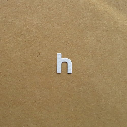 Découpe lettre minuscule alphabet en papier, lettre h,  1,4 cm 