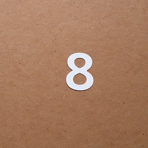 Découpe chiffre en papier, numéro 8,  3 cm 