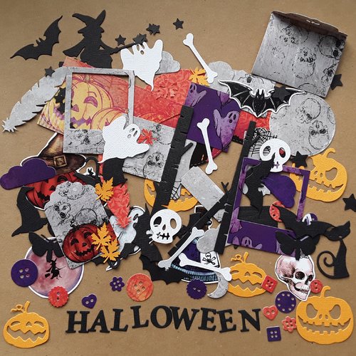 100 découpes en papier, scrapbooking, thème halloween (n°2)