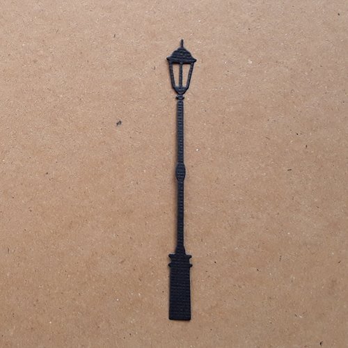 Découpe réverbère, lampadaire, lumière, en papier noir, embellissement 9,7 cm 