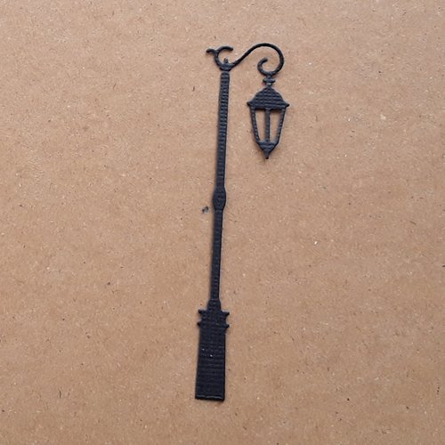 Découpe réverbère, lampadaire, lumière, en papier noir, embellissement 9,7 cm 