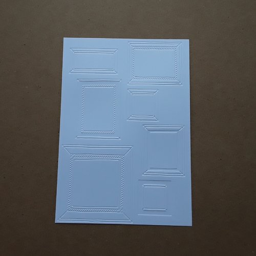 4 cartes simples, fond de carte embossé mur de cadres, en papier blanc 17 x 12 cm