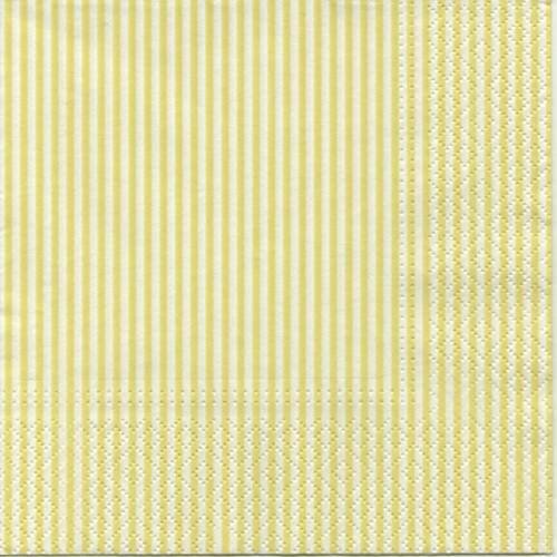 Une serviette en papier à rayures / lignes vert pastel 33x33 cm 