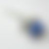 Bijoux de portable avec perle en pâte polymère bleue et blanc 